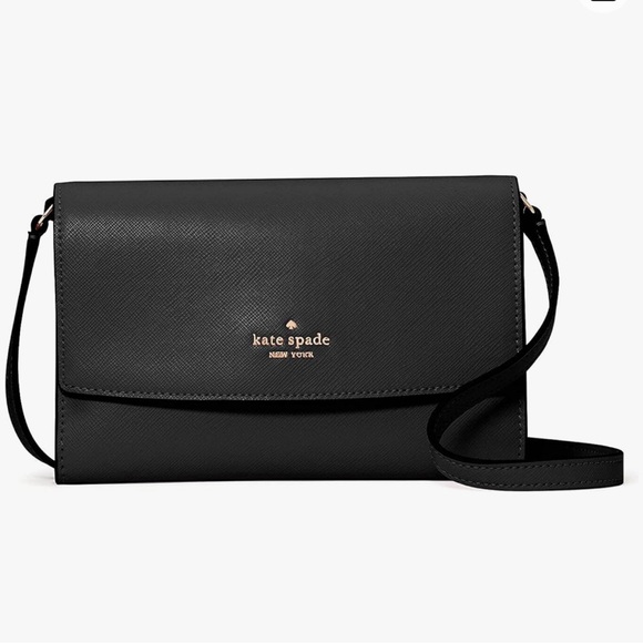 kate spade CROSSBODY small flap dana style in black SAFFIONO. - Picture 3 of 10